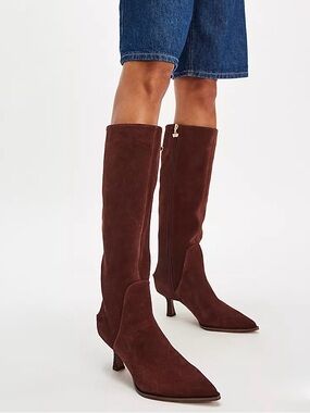 NEW Circus NY by Sam Edelman Yulia Tall Kitten Heel Suede Boots 9 Wide Calf